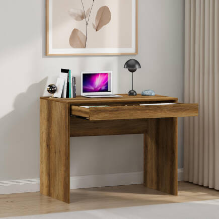 Çekmeceli Çalışma Masası-Koyu Ceviz (Oslo Ceviz) 90x75x55 cm (GxYxD) - Adore Mobilya (1)