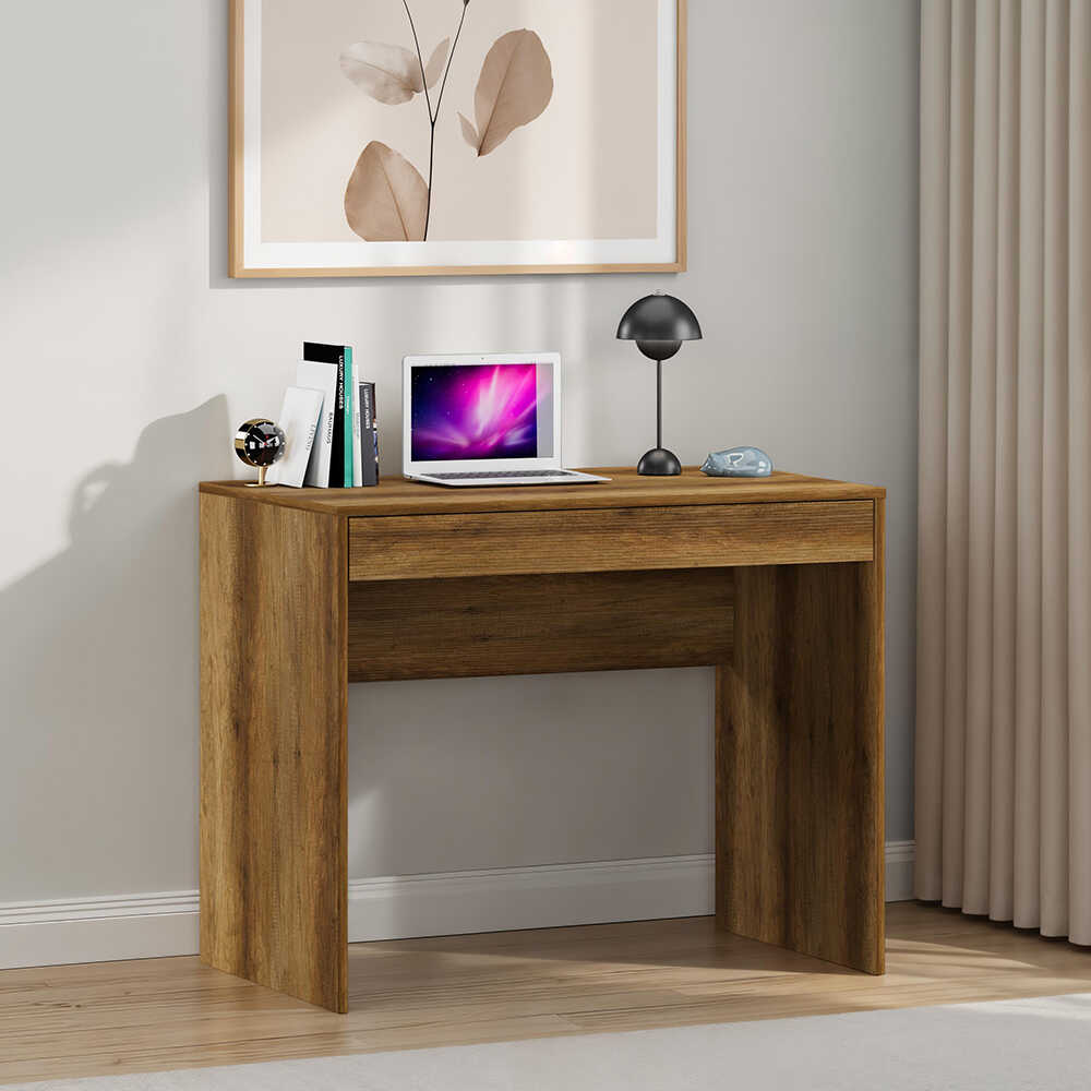 Çekmeceli Çalışma Masası-Koyu Ceviz (Oslo Ceviz) 90x75x55 cm (GxYxD)