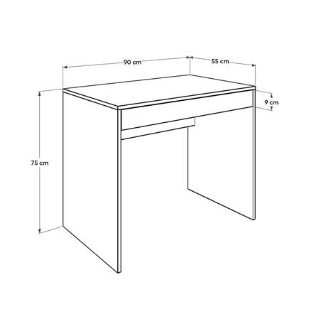 Çekmeceli Çalışma Masası-Mat Lake Beyaz (Diamond Beyaz) 90x75x55 cm (GxYxD) - 11