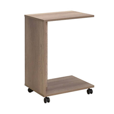Çok Amaçlı Tekerlekli C Koltuk Sehpası-Açık Ceviz(Tori) 35x65x45 cm (GxYxD) - 2