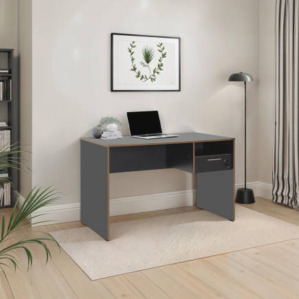 Concept Kilitli Çekmeceli Çalışma Masası-Antrasit-Kontra 120x75x60 cm (GxYxD) 