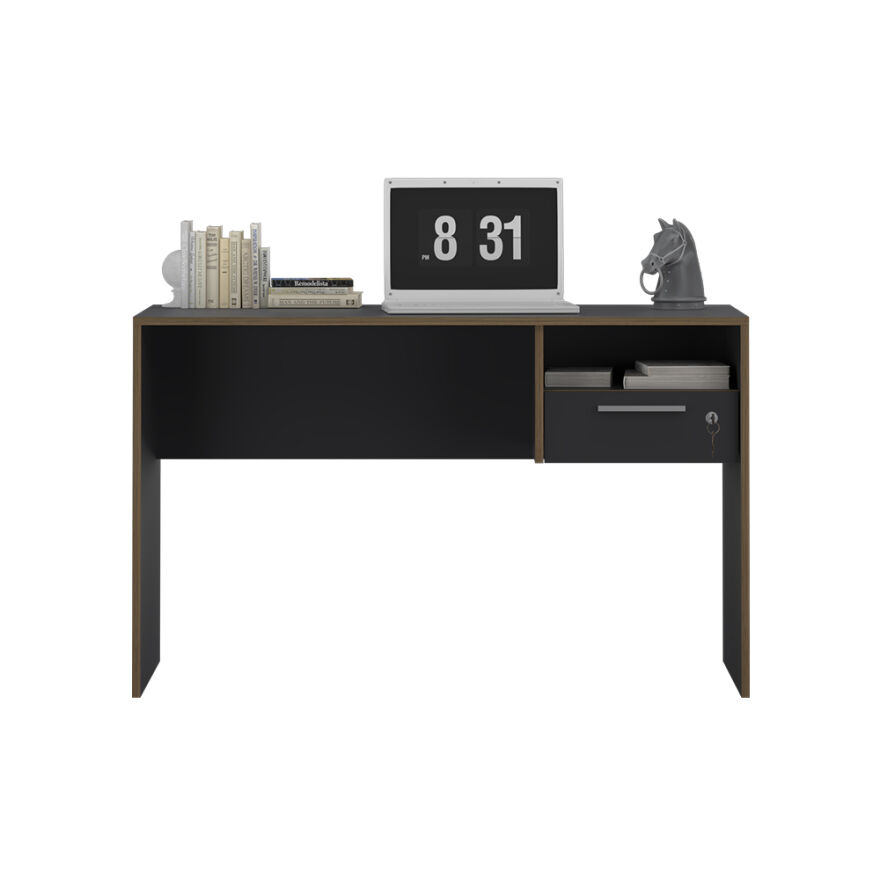 Concept Kilitli Çekmeceli Çalışma Masası-Antrasit-Kontra 120x75x60 cm (GxYxD) - 3
