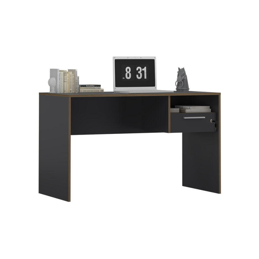 Concept Kilitli Çekmeceli Çalışma Masası-Antrasit-Kontra 120x75x60 cm (GxYxD) - 4