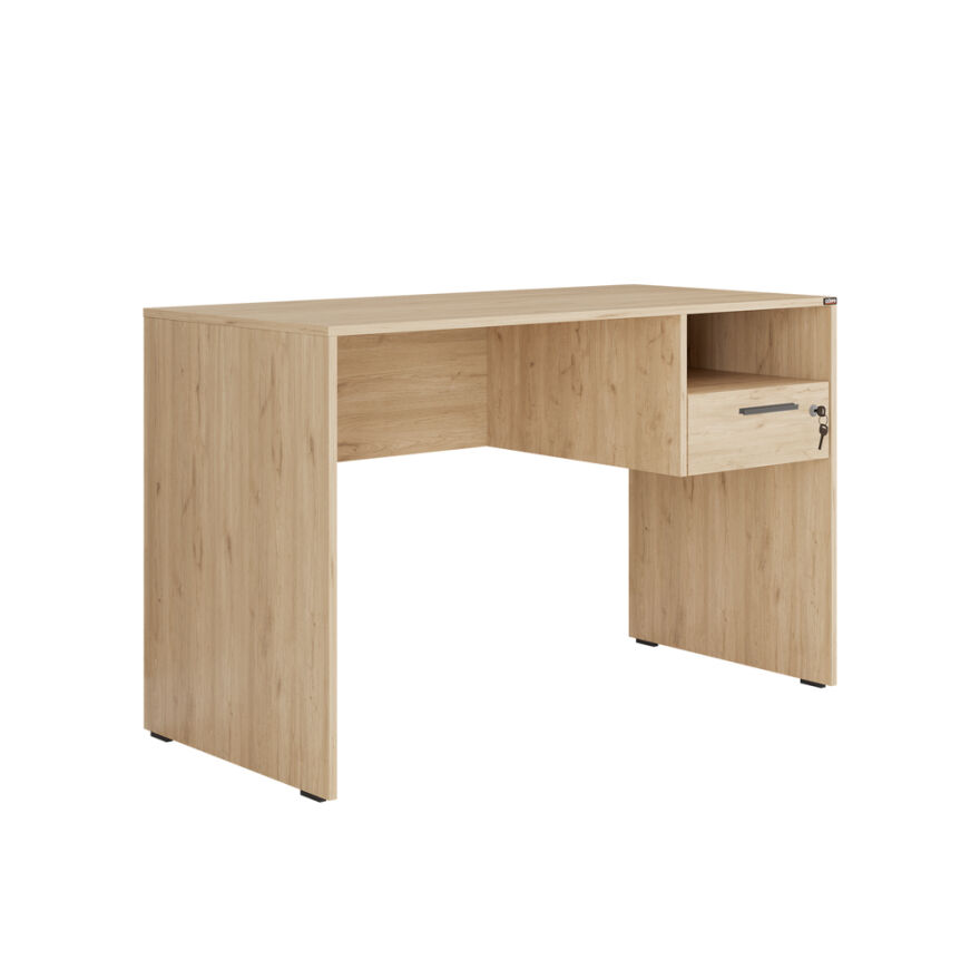 Concept Kilitli Çekmeceli Çalışma Masası - Florida Meşe 120x75x60 cm - 5