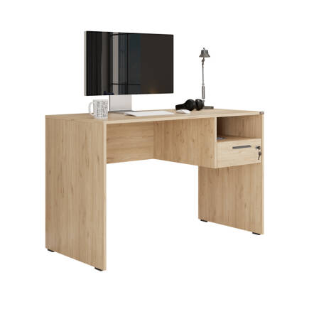 Concept Kilitli Çekmeceli Çalışma Masası - Florida Meşe 120x75x60 cm - 3