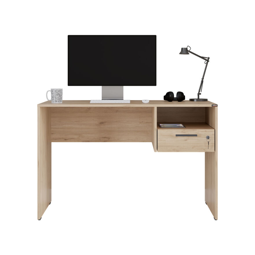 Concept Kilitli Çekmeceli Çalışma Masası - Florida Meşe 120x75x60 cm - 6