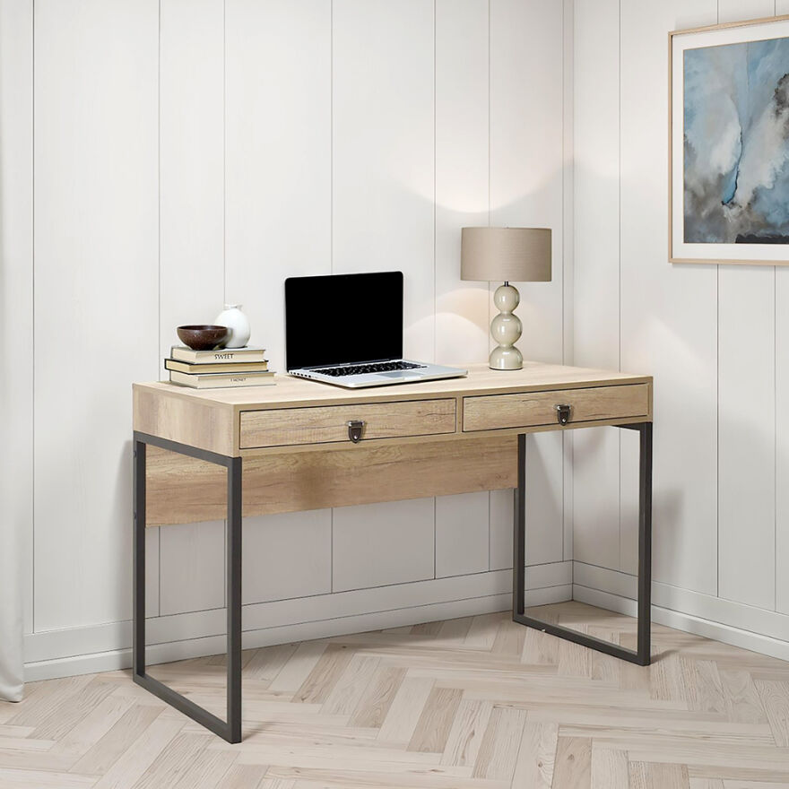 Connect 2 Çekmeceli Çalışma Masası-Açık Ceviz (Tori) 120x77x60 cm (GxYxD) - 1