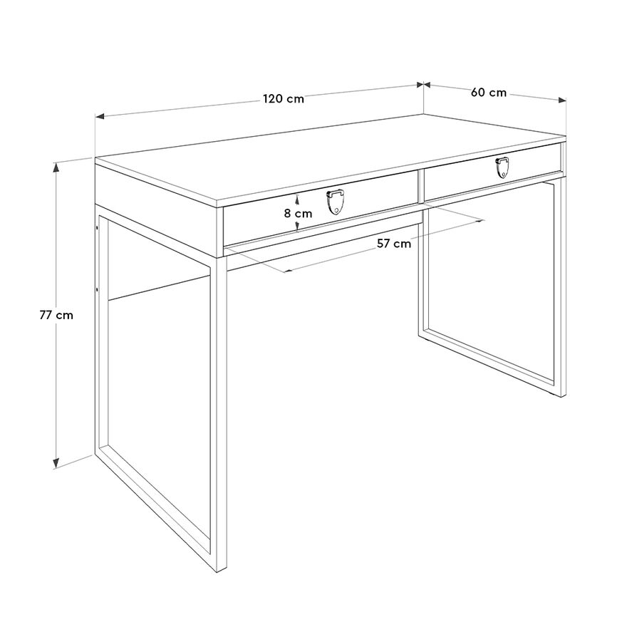 Connect 2 Çekmeceli Çalışma Masası-Açık Ceviz (Tori) 120x77x60 cm (GxYxD) - 9