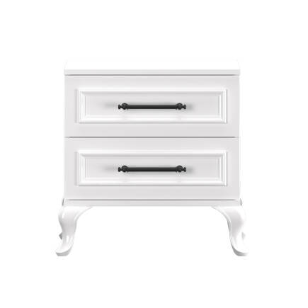 Country 2 Çekmeceli Komodin-Mat Lake Beyaz 51x53x40 cm (GxYxD) - 3