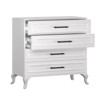 Country 4 Çekmeceli Şifonyer - Mat Lake Beyaz 90x89x45 cm (GxYxD) - 3