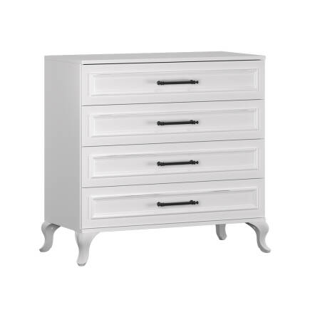 Country 4 Çekmeceli Şifonyer - Mat Lake Beyaz 90x89x45 cm (GxYxD) - 4