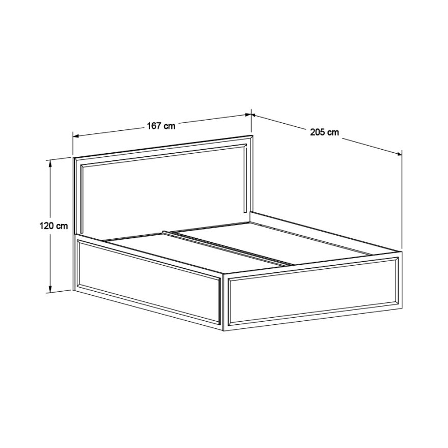 Country Çift Kişilik Bazalı Karyola - Diamond Beyaz 167x120x205 cm - 7