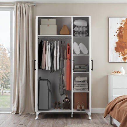 Country 3 Kapaklı Gardırop-Mat Lake Beyaz 103x199x51 cm (GxYxD) - 4