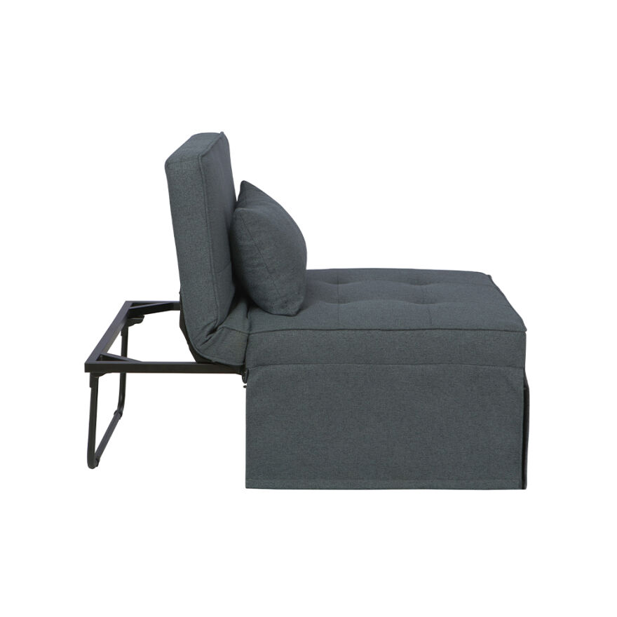 Cube Katlanır Yataklı Puf - Koyu Gri 96x189x42.5 / 96x168x92.5 cm - 4