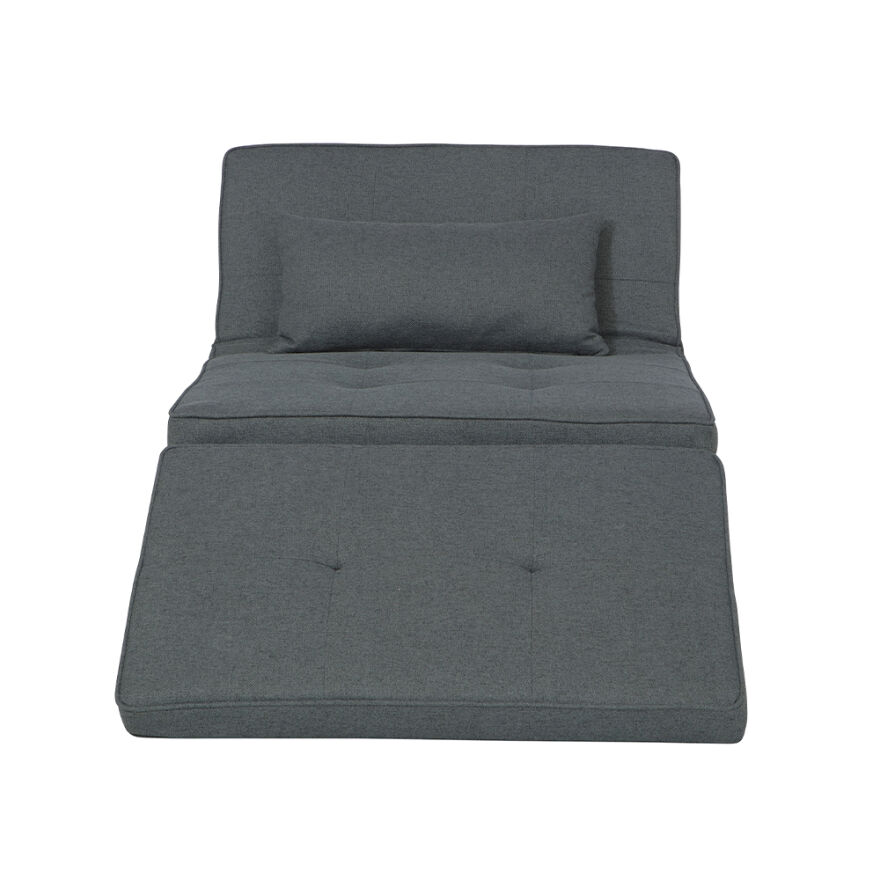 Cube Katlanır Yataklı Puf - Koyu Gri 96x189x42.5 / 96x168x92.5 cm - 12