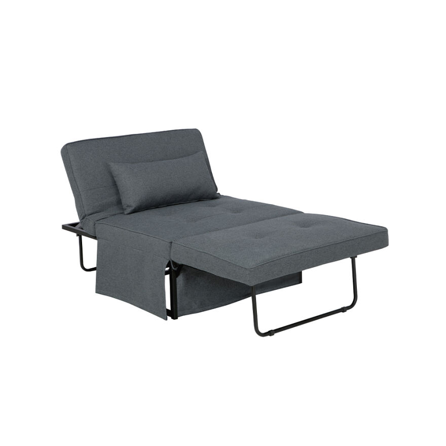 Cube Katlanır Yataklı Puf - Koyu Gri 96x189x42.5 / 96x168x92.5 cm - 3