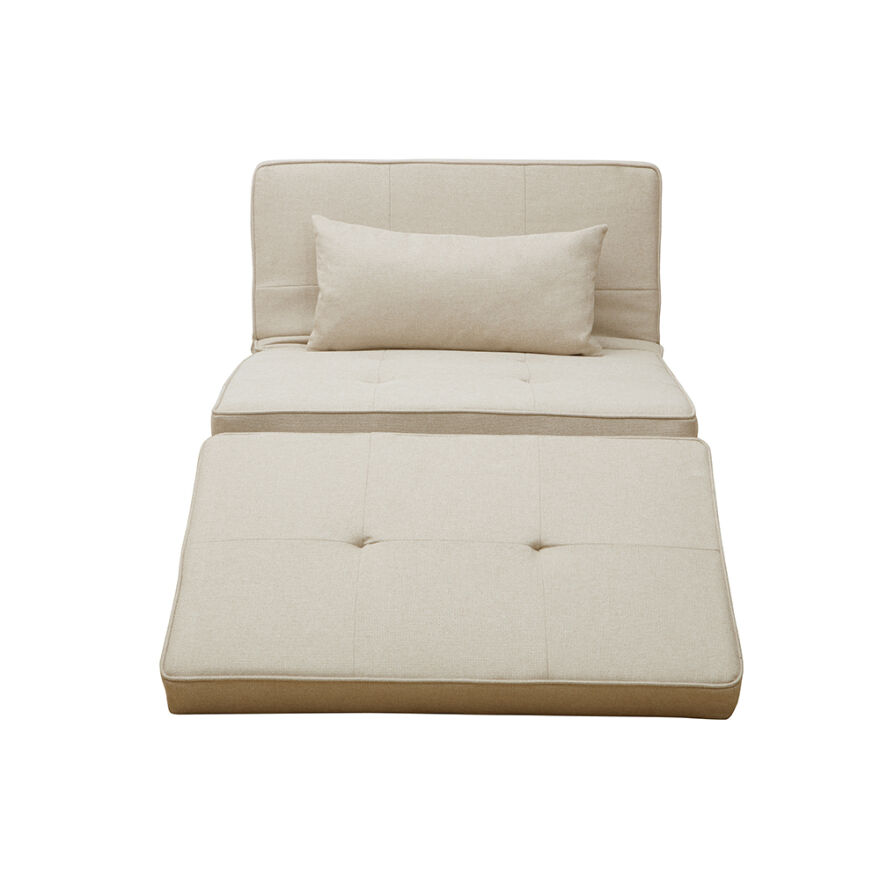 Cube Katlanır Yataklı Puf - Vizon6x189x42.5 / 96x168x92.5 cm - 8