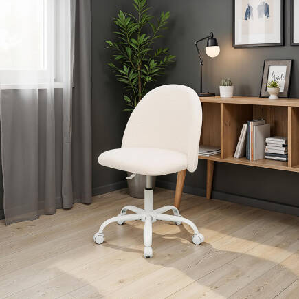 Curve Çalışma Sandalyesi - Beyaz 61x58,5x81,5-91 cm - 4