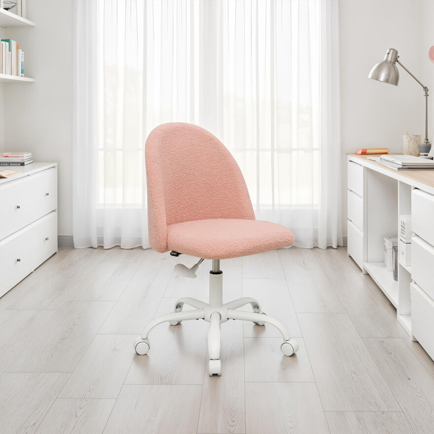 Curve Çalışma Sandalyesi - Pembe 61x58,5x81,5-91 cm - 4