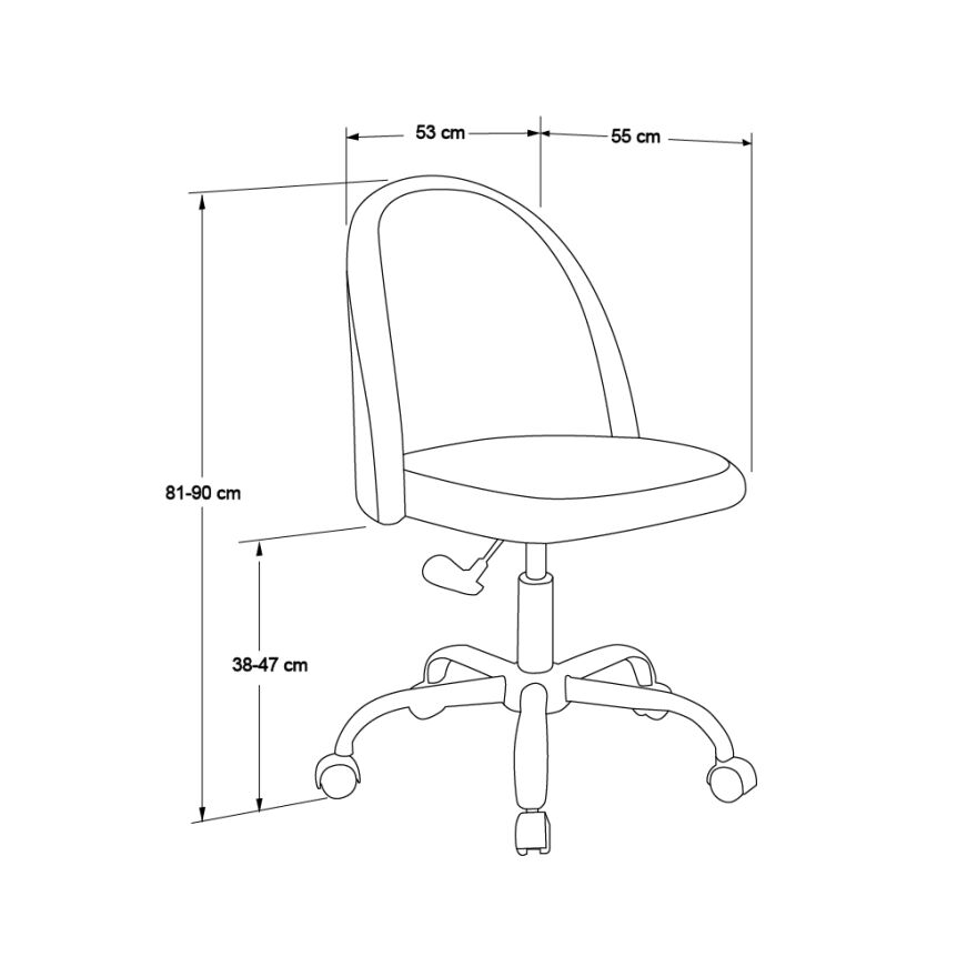 Curve Çalışma Sandalyesi - Pembe 61x58,5x81,5-91 cm - 10
