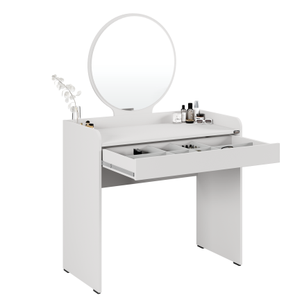Curve Makyaj Masası - Diamond Beyaz 90x142x47 cm - 4
