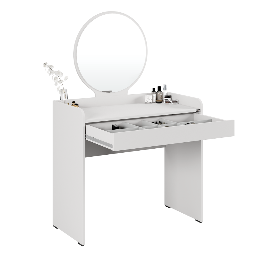Curve Makyaj Masası - Diamond Beyaz 90x142x47 cm - 4