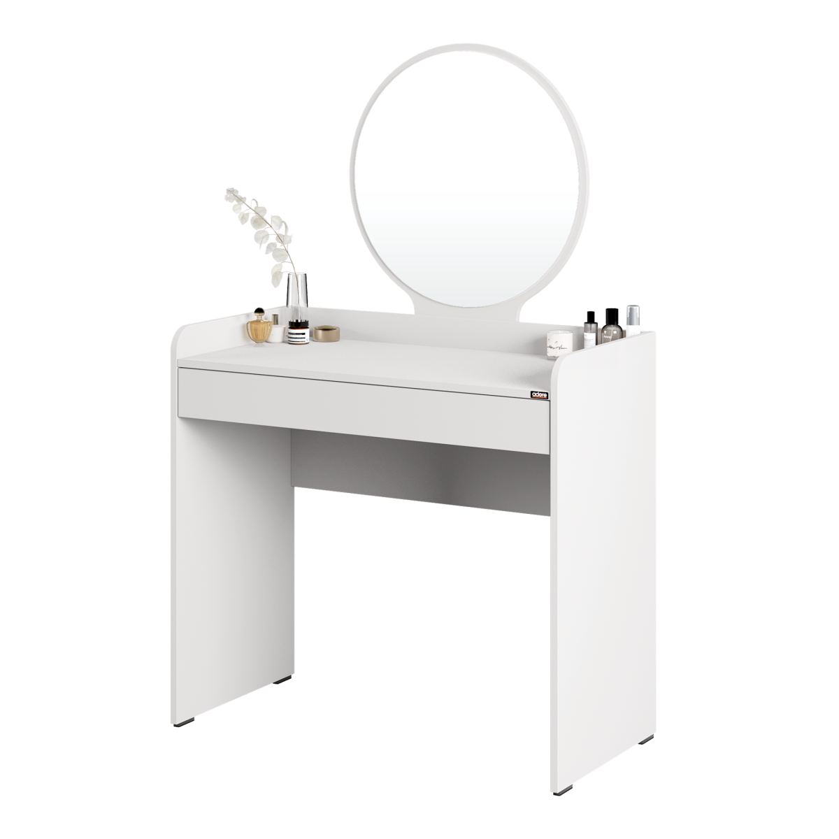 Curve Makyaj Masası - Diamond Beyaz 90x142x47 cm - Adore Mobilya