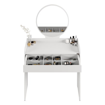 Curve Makyaj Masası - Diamond Beyaz 90x142x47 cm - 5