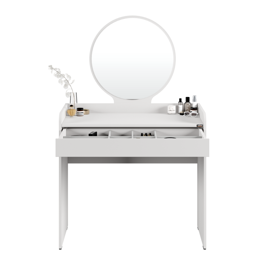 Curve Makyaj Masası - Diamond Beyaz 90x142x47 cm - 6