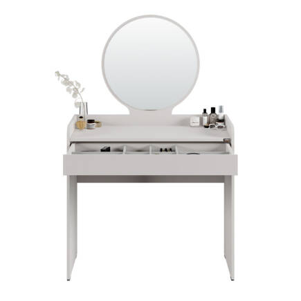 Curve Makyaj Masası - Diamond Beyaz 90x142x47 cm - 6