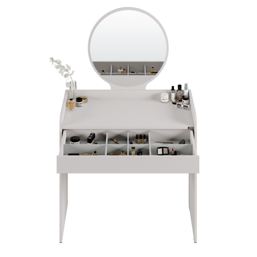 Curve Makyaj Masası - Diamond Beyaz 90x142x47 cm - 9