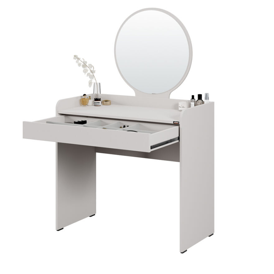 Curve Makyaj Masası - Diamond Beyaz 90x142x47 cm - 8