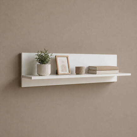 Dekoratif Duvar Rafı - Beyaz 90x25x20 cm