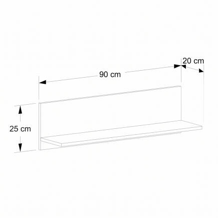Dekoratif Duvar Rafı - Beyaz 90x25x20 cm - 5