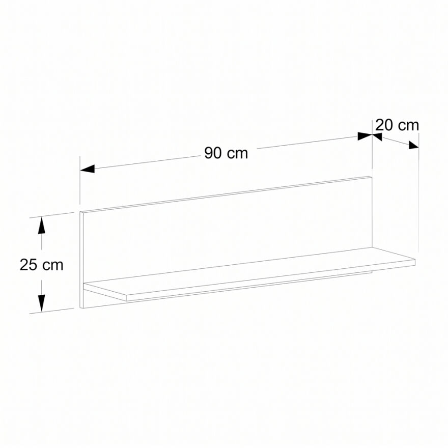 Dekoratif Duvar Rafı - Beyaz 90x25x20 cm - 5