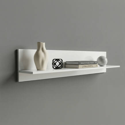 Dekoratif Duvar Rafı - Mat Lake Beyaz 120x25x20 cm (GxYxD) 