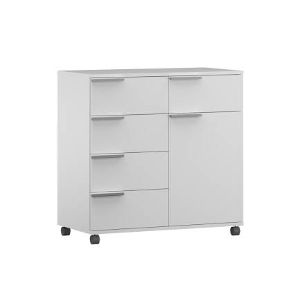 Diamond 5 Çekmeceli Tek Kapaklı Dolap-Parlak Lake Beyaz 85x81x44 cm (GxYxD) - 8