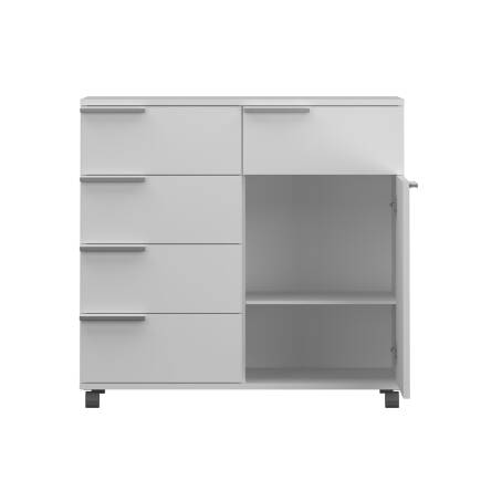 Diamond 5 Çekmeceli Tek Kapaklı Dolap-Parlak Lake Beyaz 85x81x44 cm (GxYxD) - 10