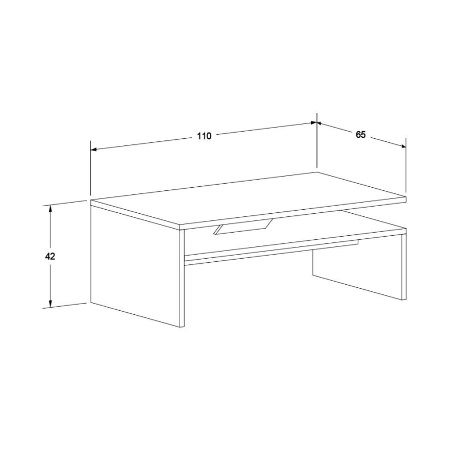 Dikdörtgen Orta Sehpa - Diamond Beyaz 110x42x65 cm - 5