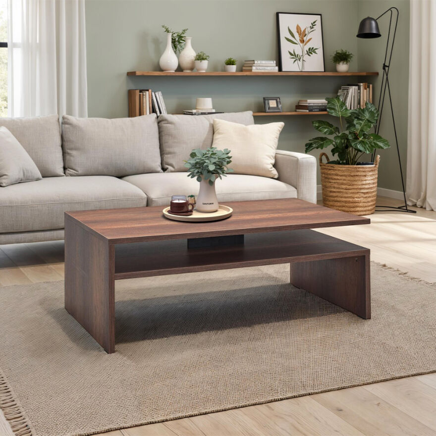 Dikdörtgen Orta Sehpa - Koyu Ceviz (Oslo Ceviz) 110x42x65 cm (GxYxD) - 1
