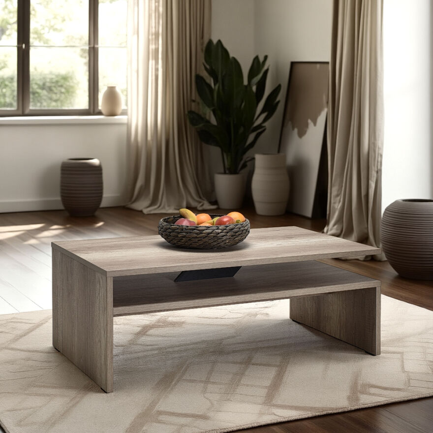 Dikdörtgen Orta Sehpa - Açık Ceviz (Tori) 110x42x65 cm (GxYxD) - 1