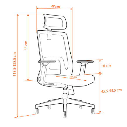 Dinamik File Sırtlı Ofis Koltuğu-Siyah 68x118,5-128,5x70 cm (GxYxD) - 8