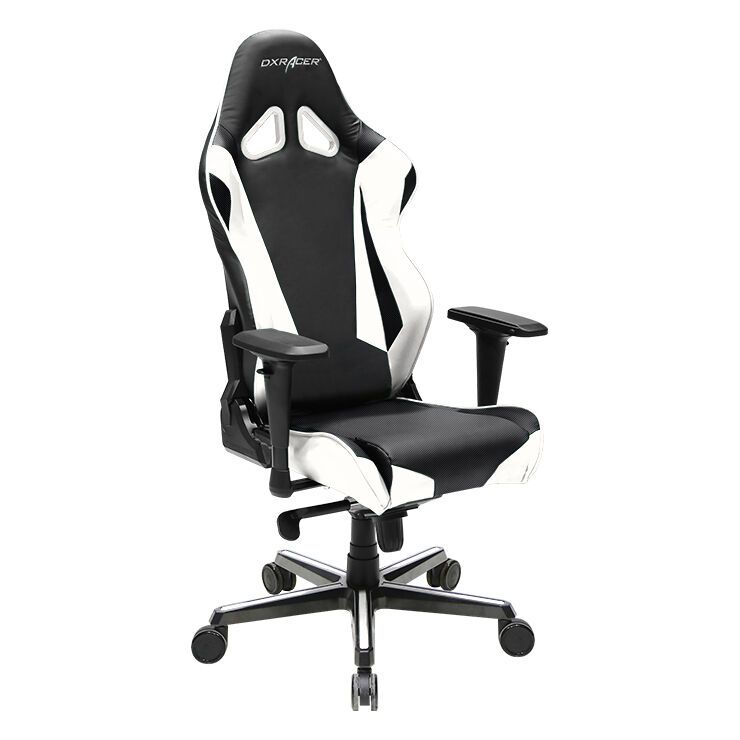 DXRacer Racing Oyuncu ve Çalışma Koltuğu-Siyah-Beyaz 67x125-132x52 cm - 1