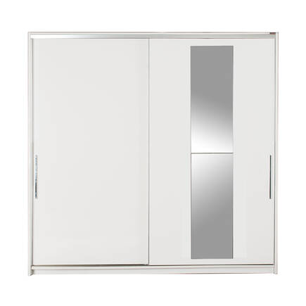 Elit Plus Aynalı Sürgülü Gardırop-Mat Beyaz 210x207x60 cm (GxYxD) - 3
