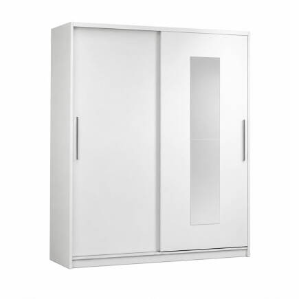 Elit Plus Aynalı Sürgülü Gardırop-Mat Beyaz 210x207x60 cm (GxYxD) - 6