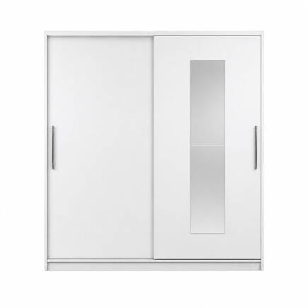 Elit Plus Aynalı Sürgülü Gardırop-Mat Beyaz 210x207x60 cm (GxYxD) - 7