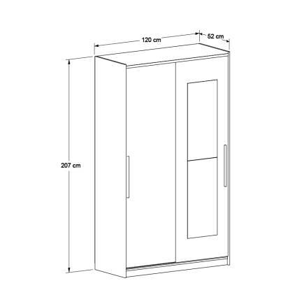 Elit Plus Aynalı Sürgülü Gardırop-Sonoma 120x207x52 cm (GxYxD) - 6