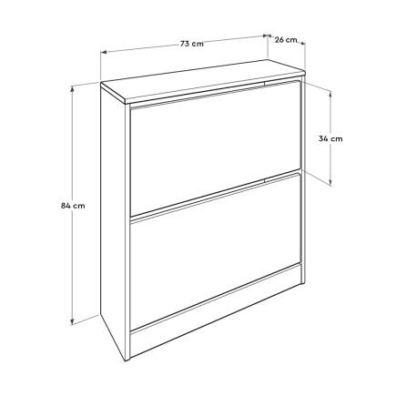 Flat Duo 2 Katlı Geniş Ayakkabılık-Latte-Antrasit 73x84x26 cm (GxYxD) - 11