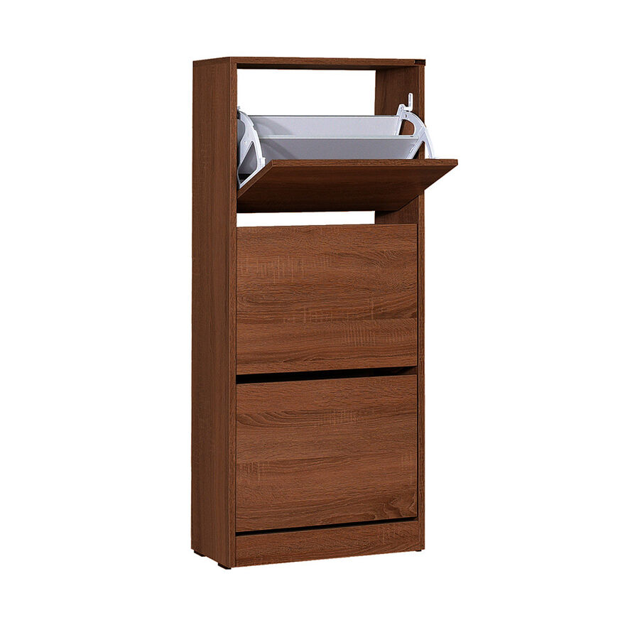 Flat Duo 3 Katlı Ayakkabılık-Ceviz 51x119x26 cm (GxYxD) - 1