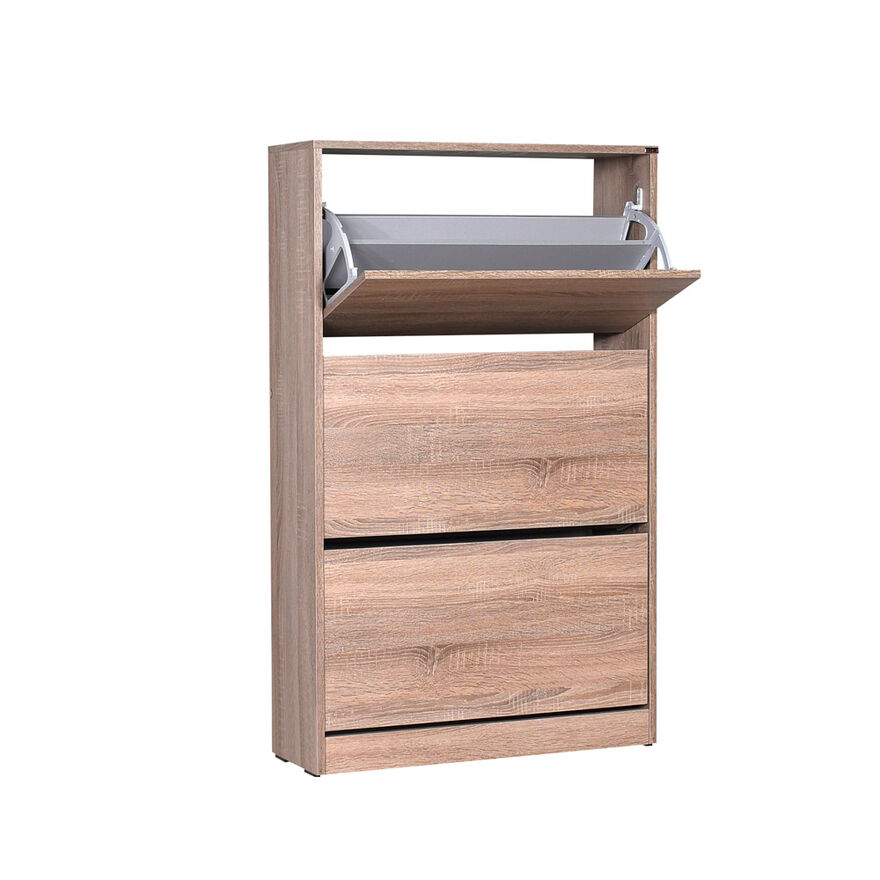 Flat Duo 3 Katlı Geniş Ayakkabılık-Latte 73x119x26 cm (GxYxD) - 2